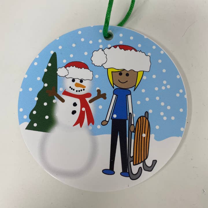 Girl with Snowman (Blonde) for wholesale by The Polka Dot Box