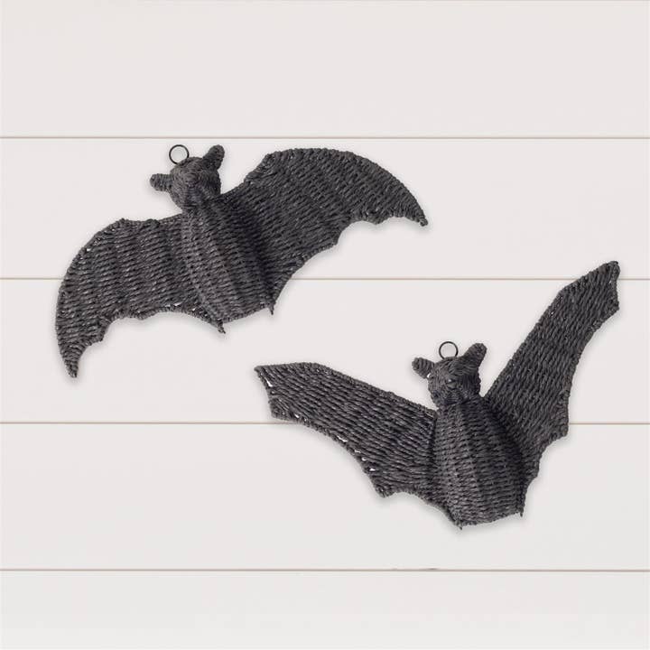 Audrey's Home & Gift - Wholesale Decorative Tabletop Object - Halloween Basket Weave Bat (Pk/02 Ast)1