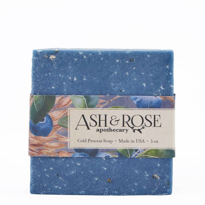 Ash & Rose - Wholesale Bar Soap - Blueberry Oat Soap Scrub Bar - Cold Process Natural