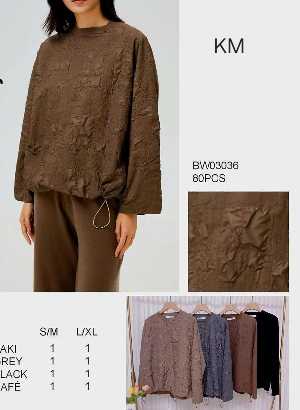 Gray Nylon Crinkled Designer Inspired Knitted Back Blouse for wholesale on Faire2