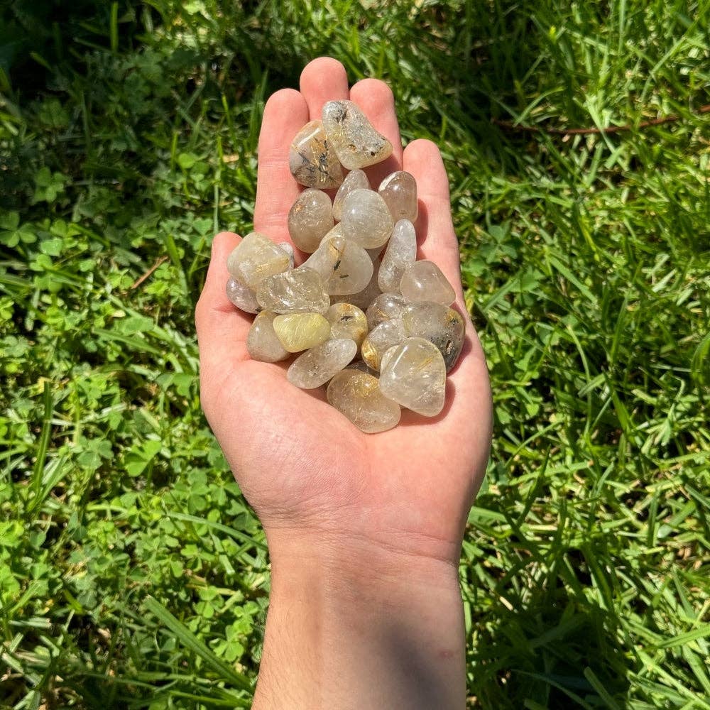 Earths Elements Wholesale - Wholesale Spiritual Stone/Crystal - Tumbled Crystal - Rutilated Quartz, 2lbs1