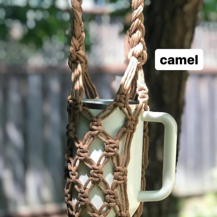 Macrame by Deidre - Wholesale Crossbody Bag - Women's - Handmade Macrame Water Bottle Holder for Stanley Cup 40oz1