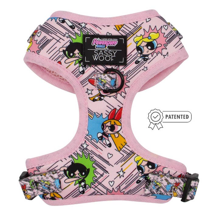 Dog Adjustable Harness - The Powerpuff Girls™ (Pink) for wholesale by SASSY WOOF