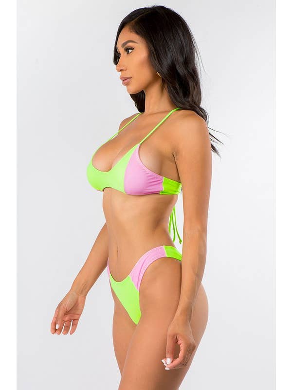 Yira - Wholesale Two Piece Swimsuit - Women's - Neon Chic Two-Piece Bikini Set1