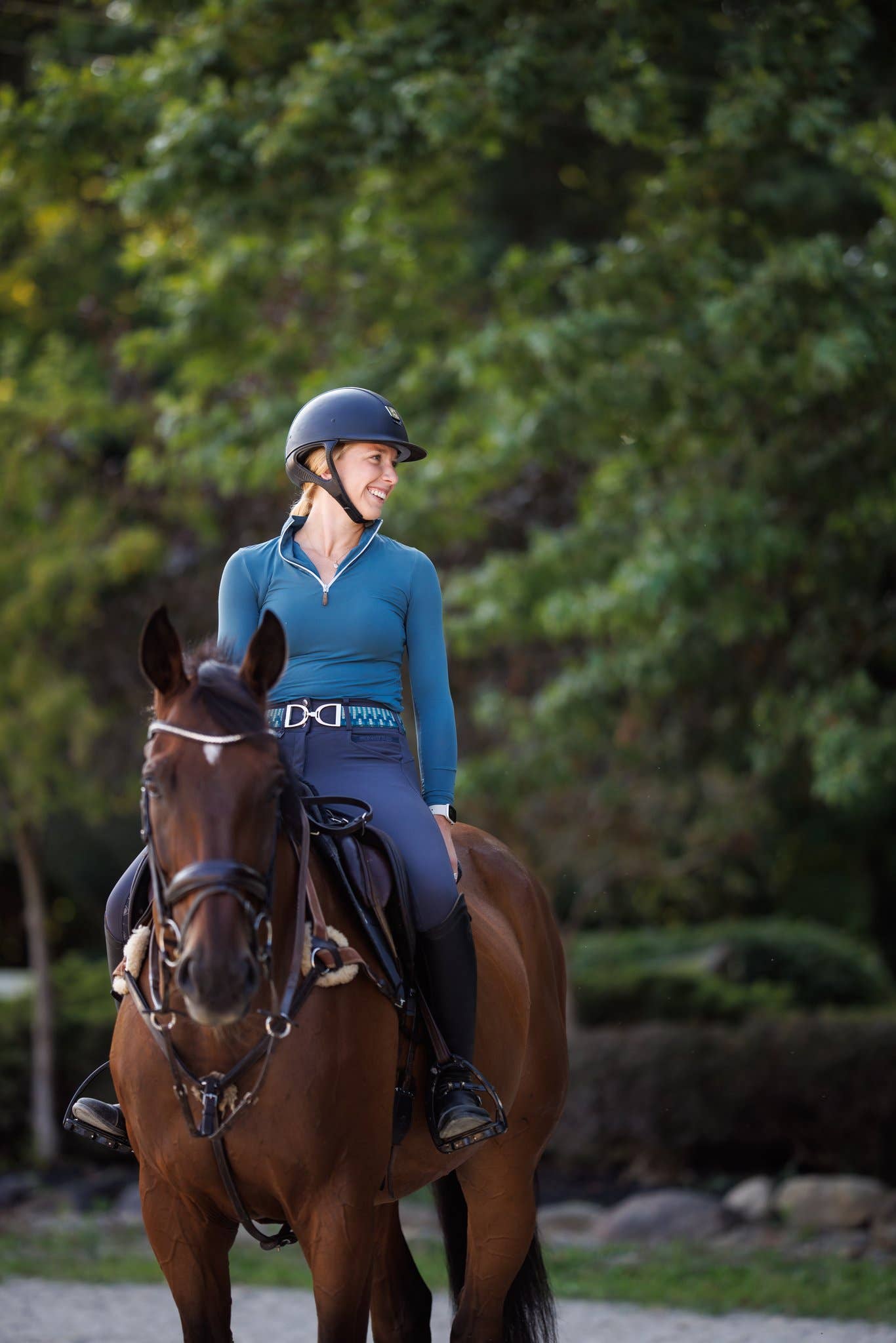 Huston x Ellany – wholesale Bälte - Dam – Teal Lyndon - 1,5" Guld Stigbygel Elastiskt Bälte2