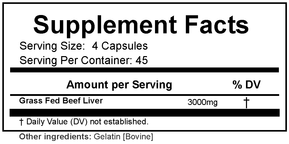 We Do Private Label – Großhandel Nahrungsergänzungsmittel/Vitamin zum Einnehmen – Rinderleber aus Grasfütterung - Kapseln [unbeschriftet]1