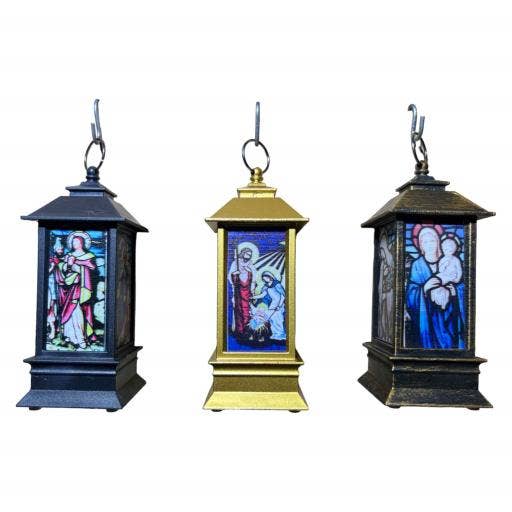 International Gifts Ltd. - Wholesale Christmas Decoration - Christmas Lanterns Asst. 3 Jesus Joseph And Mary Brown -0830