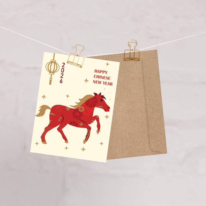 Cute Asian Cards - Wholesale New Year's Card - Galloping into the New Year | Lunar Vietnamese Chinese Greeting Cards1