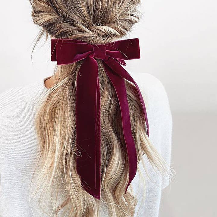 WEST AUSSIE SUPPLIES - Wholesale Hair Clip - Women's - Coquette Velvet Bow Hair Clip