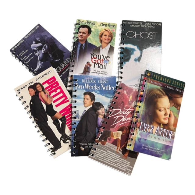 StuckOnU Art - Wholesale Journal/Diary - VHS Movie Box Journals - Romcom, Love Stories, Classics