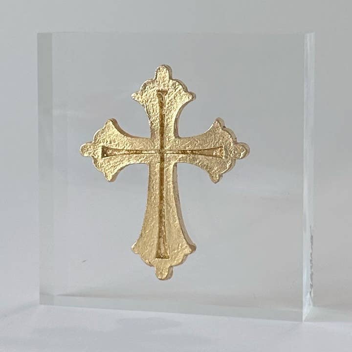 4x4 Acrylic - Cross Intaglio for wholesale by Sidebar Designs