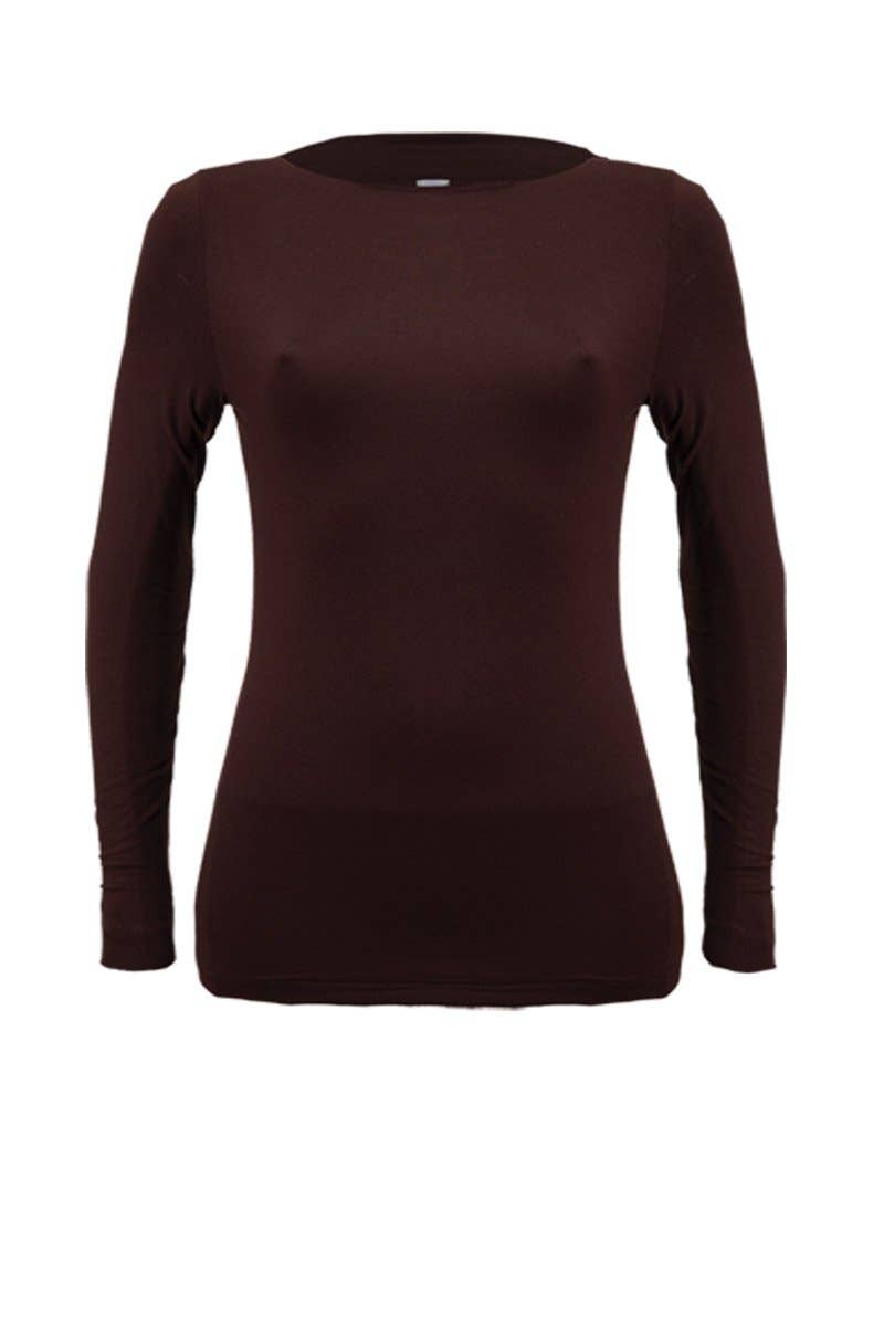 Madiva - Wholesale Knit Top - Women's - Venus Long Sleeve Boat - Bielastic Micromodal8