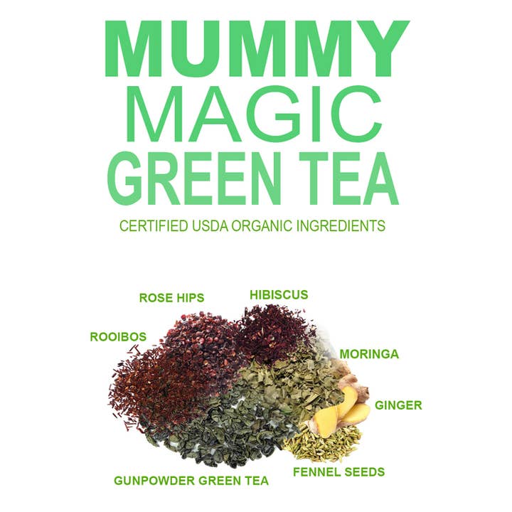 Secrets Of Tea - Wholesale Health/Detox Tea - Mummy Magic Weight Loss Green Tea- USDA Organic- 20 Sachets