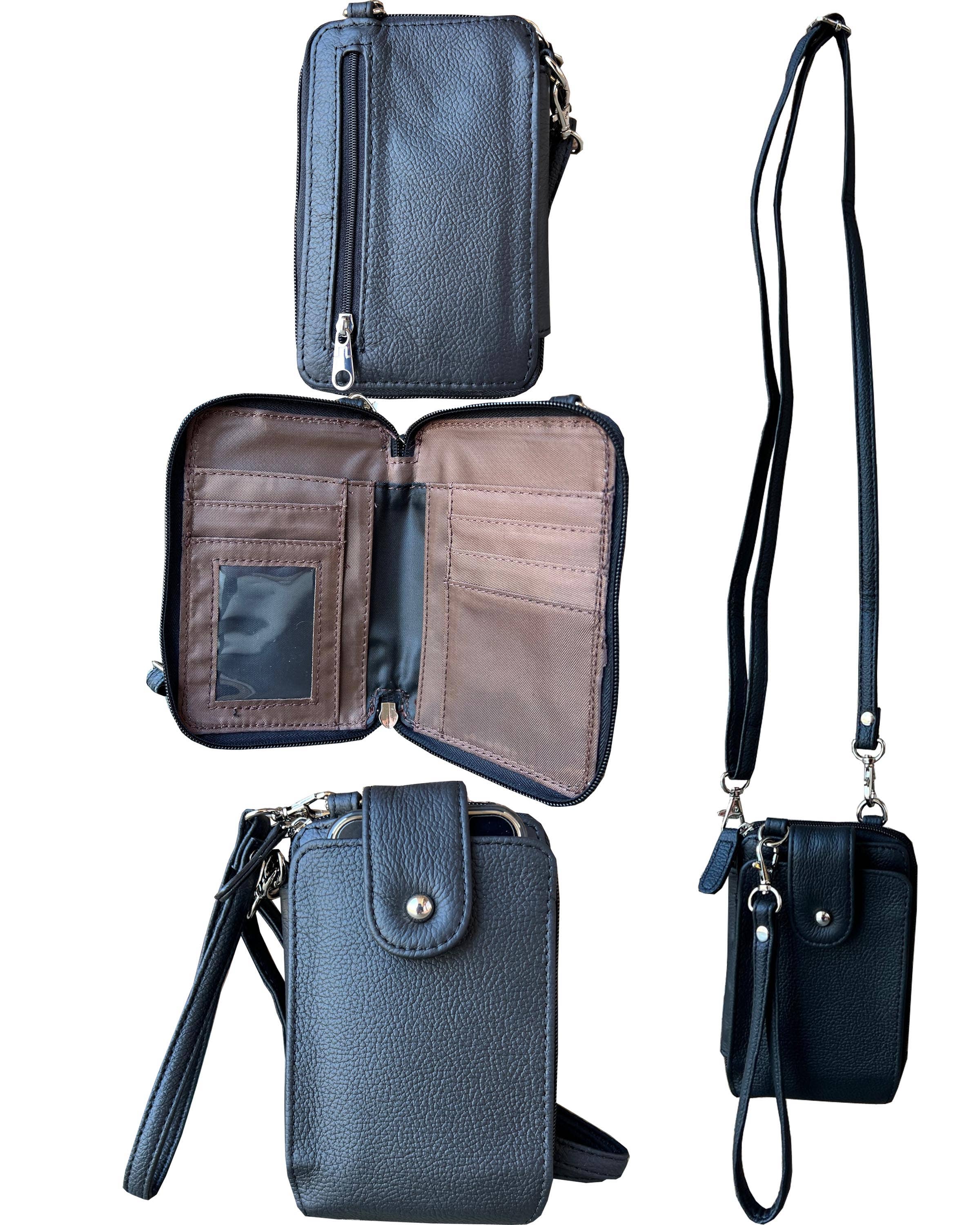 Roma Leathers, Inc. - Wholesale Phone Wallet - Women's - 3140 phone pouch with credit card slots adjustable strap7