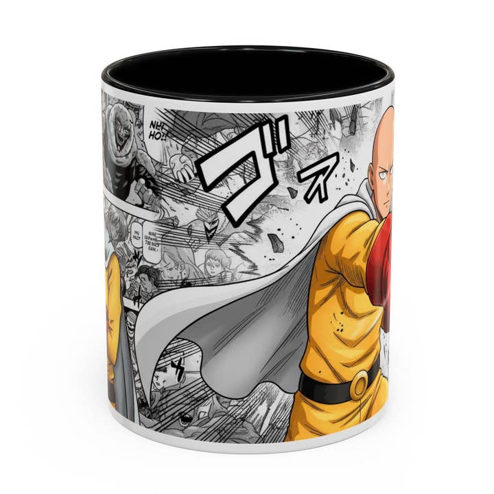 Anime Fist Coffee Mug Dynamic Manga Collage Accent Mug (11/15 oz) for wholesale by Le Paperie Co
