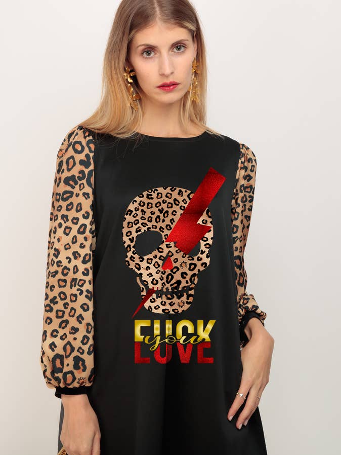 Skull Rayo Puffed Dress for wholesale by Chill&Buy