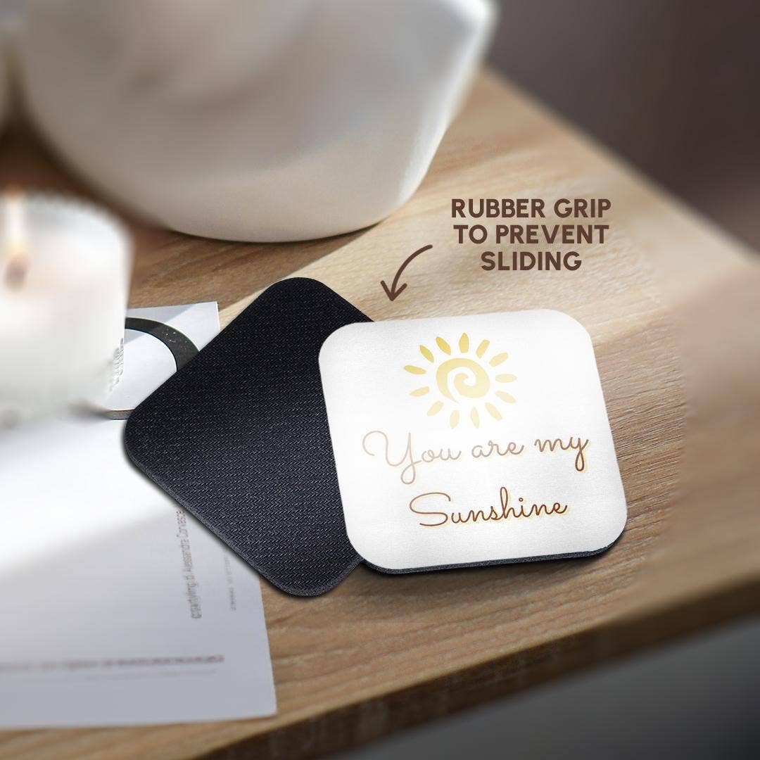 3dRose - Wholesale Coasters - 3dRose, Image of a Sun with Text of You are my sunshine, Coaster10