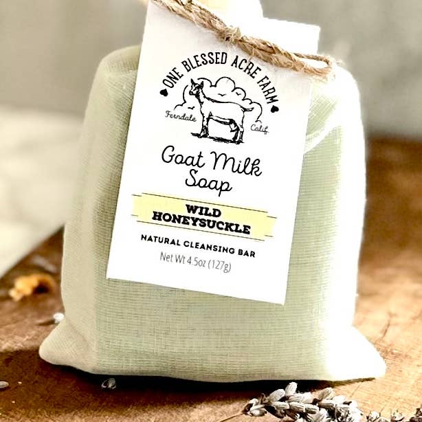 One Blessed Acre Farm – Großhandel Feste Seife – Wilde Geißblatt Ziegenmilch Bar Seife0