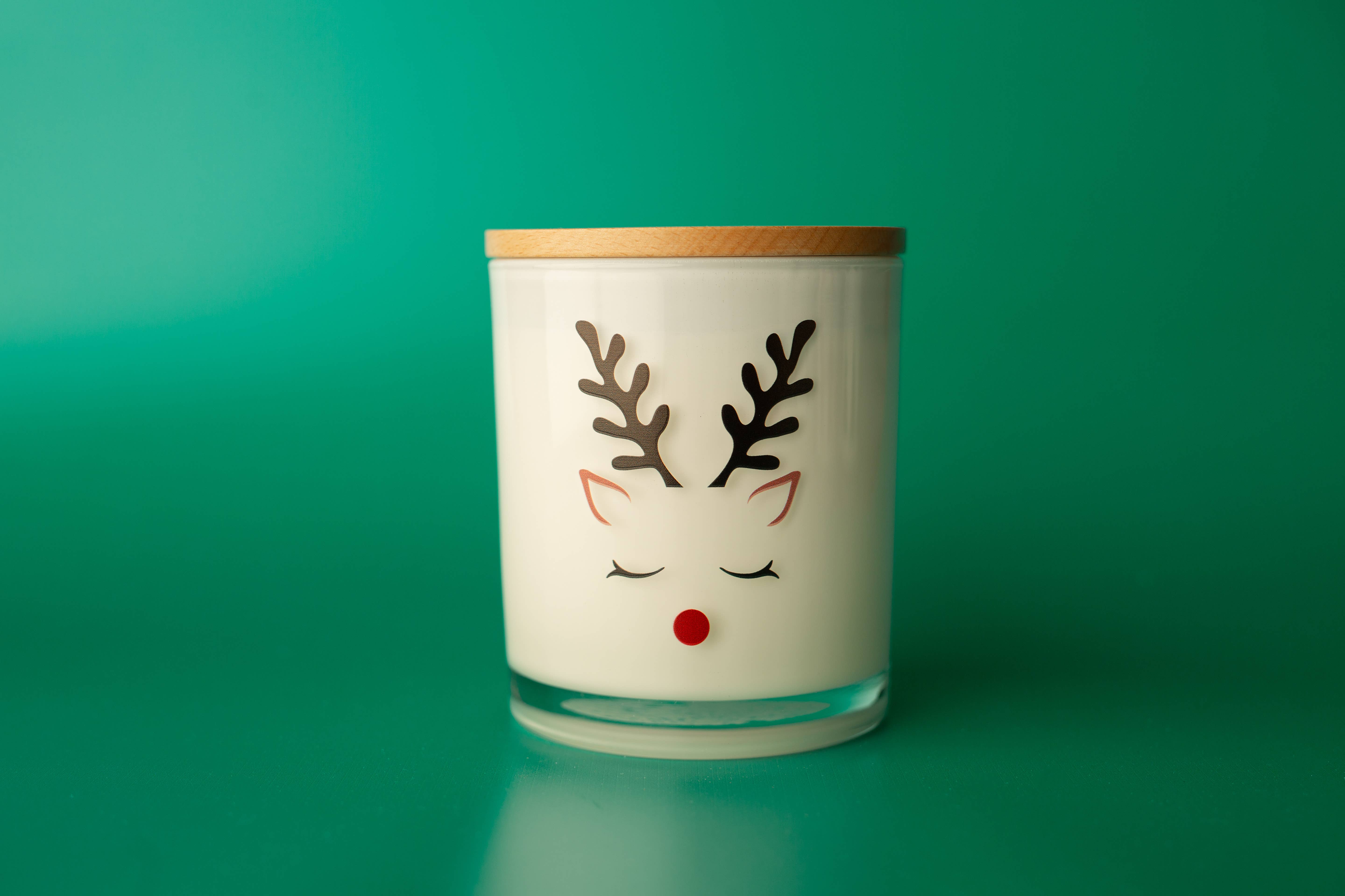 Unplug Soy Candles - Wholesale Jar/Filled Candle - Rudolph the Reindeer Holiday Soy Candle