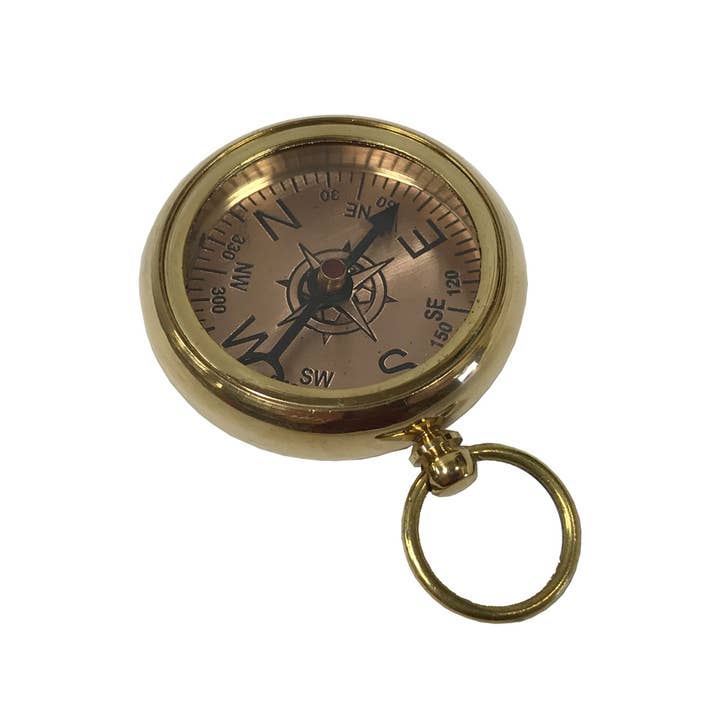 Madison Bay Co. - Historical Home Decor Reproductions - Wholesale Navigational Compass - 1-5/8" Solid Polished Brass Pocket Compass