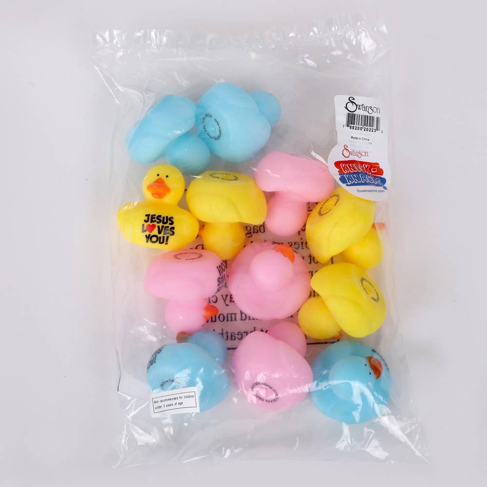 Swanson Christian Products - Wholesale Bath Toy - Baby - Rubber Ducks - Jesus Loves Me - Pack 124
