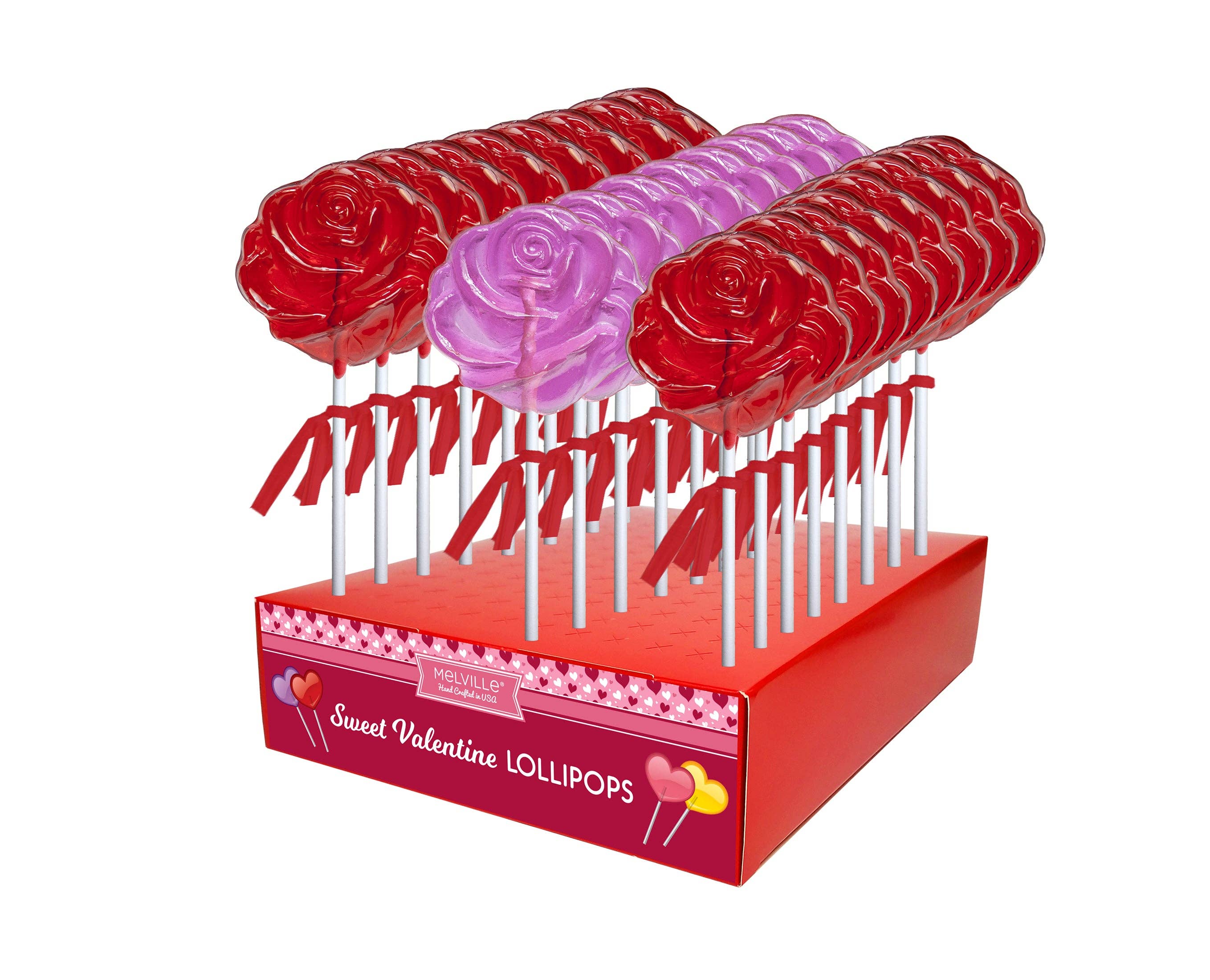 Melville Candy Company - Wholesale Lollipop - Valentine Red Rose Lollipops1