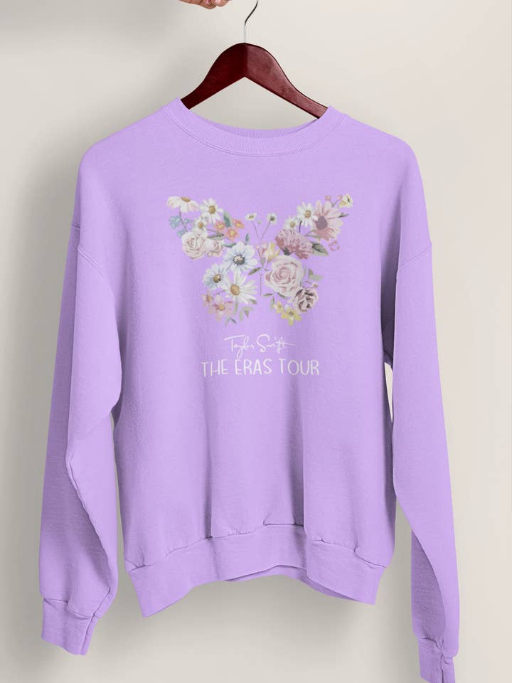 Taylor Tour Floral Butterfly Crewneck for wholesale by YellowBridge