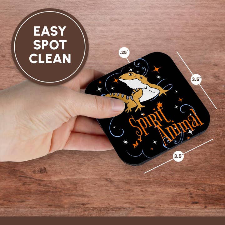 3dRose - Wholesale Coasters - 3dRose, Funny Cute Bearded Dragon Lizard My Spirit Animal Spirit Guide, Coaster13