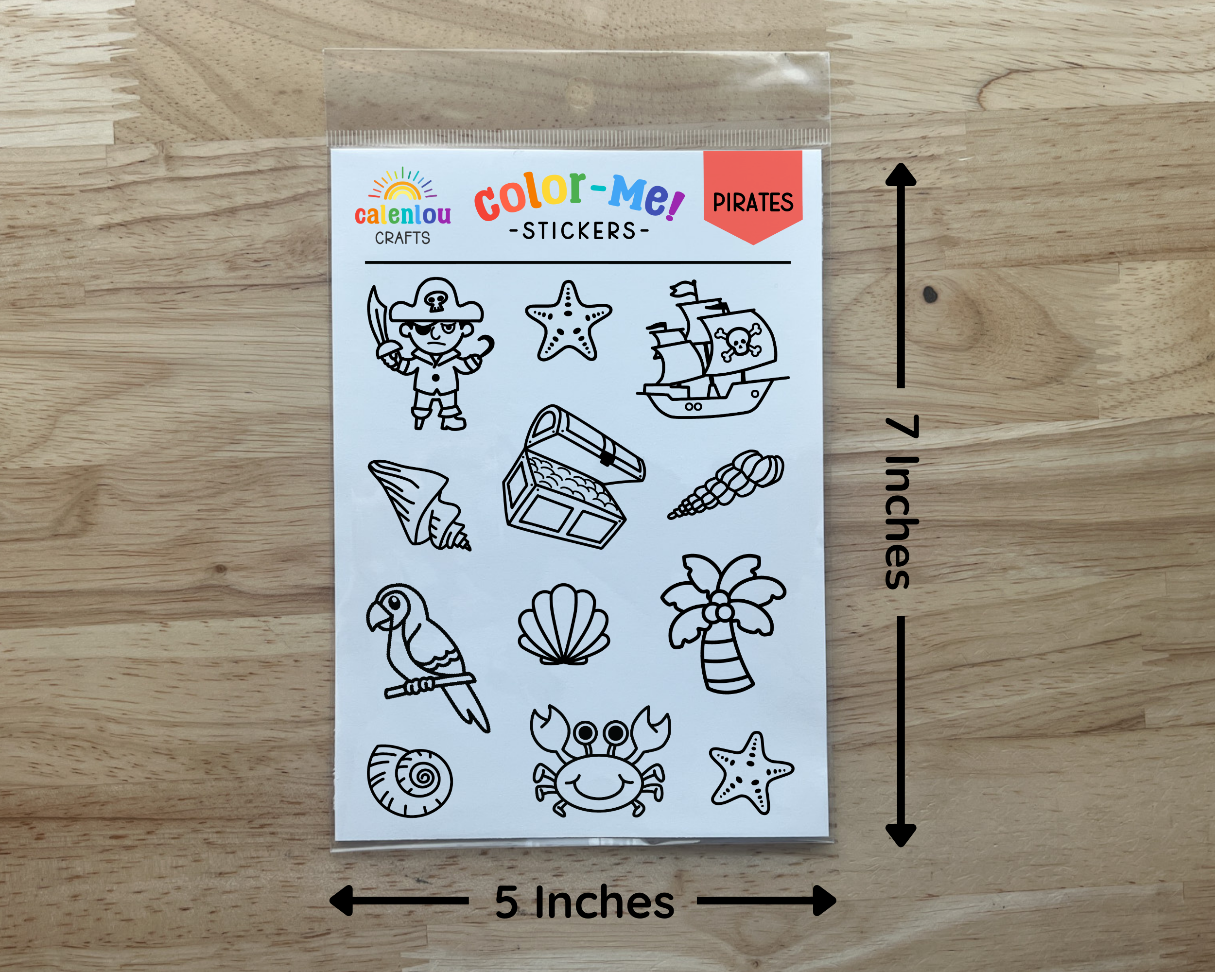 Calenlou Crafts - Wholesale Sticker - Kids & Baby - Pirate Color Your Own Stickers 3