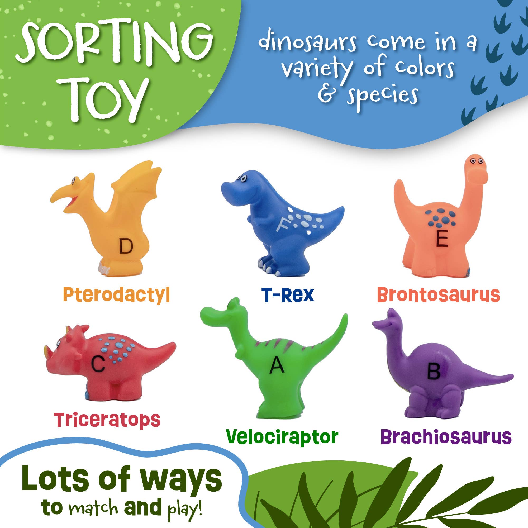 Skoolzy - Vente Lot de jouets – enfant - Jouets Alphabet Dinosaur - Correspondance ABC en majuscules et minuscules6