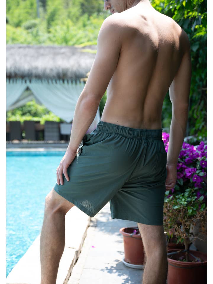 Islandhaze - Wholesale Swim Shorts - Men's - 6'' Inch Men's Solid new texture shorts-Oman6