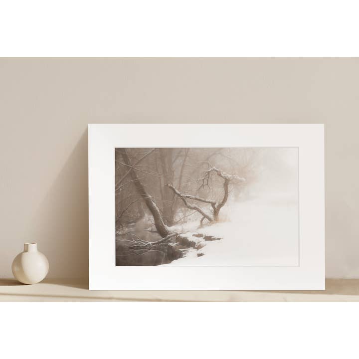 Foggy Snow Scene Matted Print - Landscape Photography for wholesale by Hayden Photography