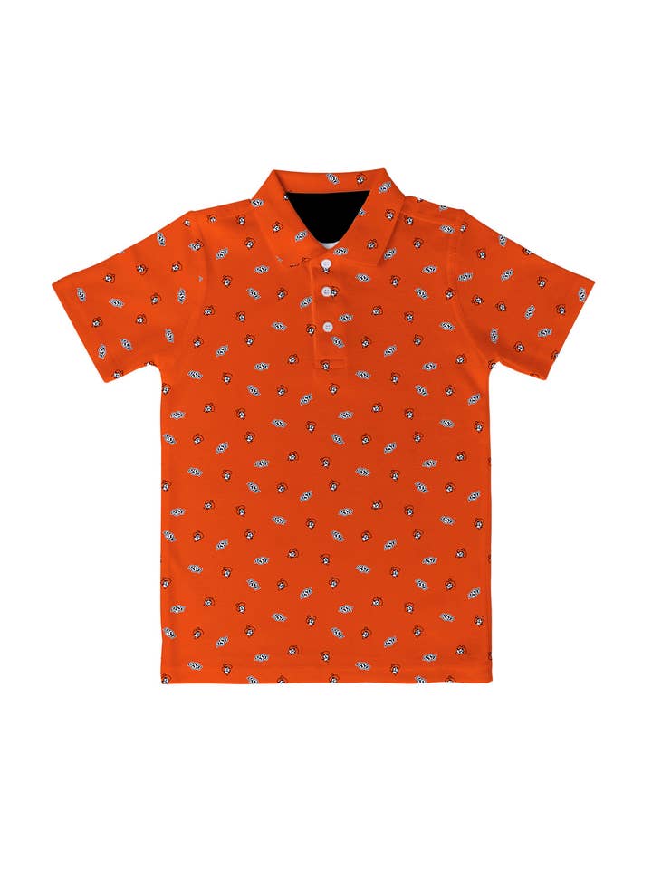 Vive La Fete - Wholesale T-Shirt - Kids - Oklahoma State Cowboys Repeat Logo Short Sleeve Polo