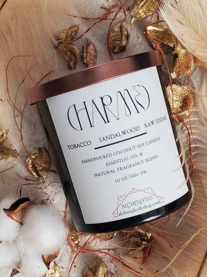 Bougie de soja à la noix de coco versée à la main pour la vente par Alchemy Body Shop