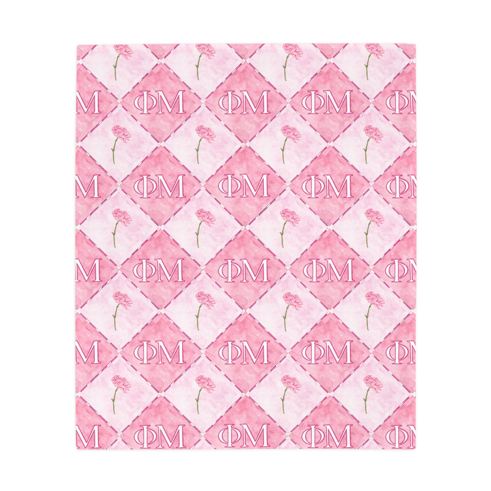 Gracefully Made Art - Wholesale Throw Blanket - Phi Mu Flannel Fleece Blanket, Sorority1