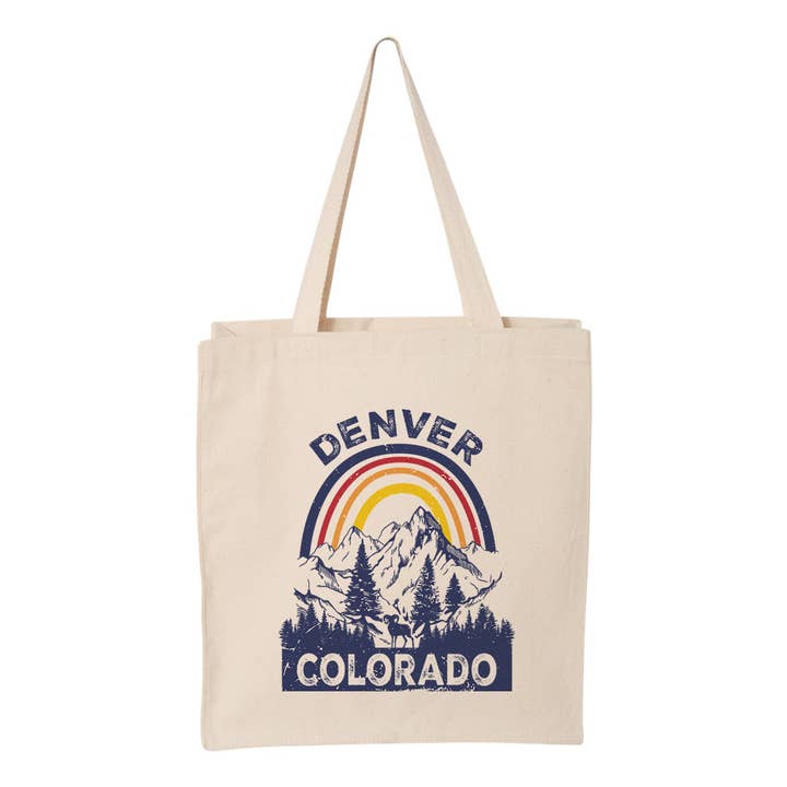 Vacation Denver Colorado Tote Bag for wholesale by Lucky Luna Apparel