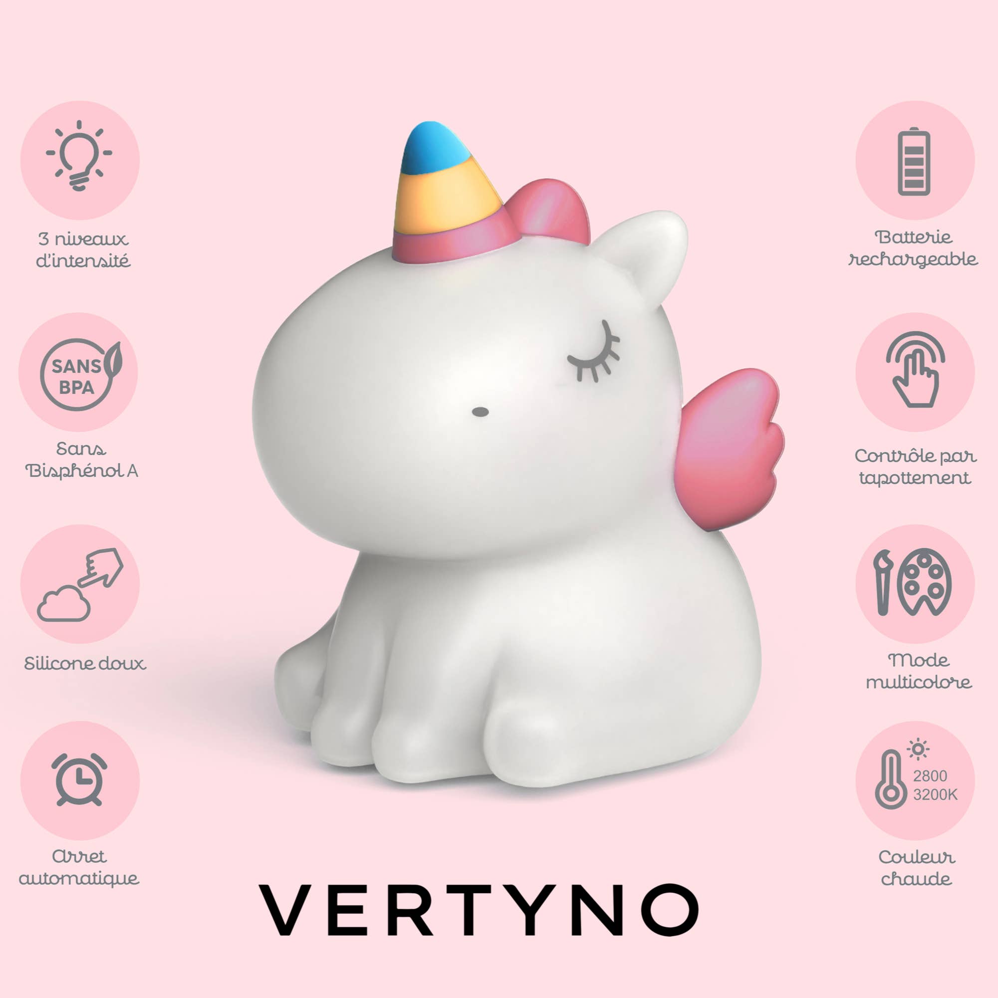 VERTYNO - Wholesale Night Light - Kids & Baby - Unicorn Night Light Multicolor Silicone – Lili by VERTYNO4