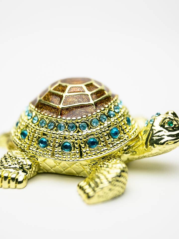 Golden Turtle Trinket Box for wholesale by Keren Kopal