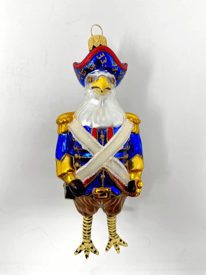 Eagle Soldier Holiday Polish Glass Christmas Ornament for wholesale by Kenzies of London