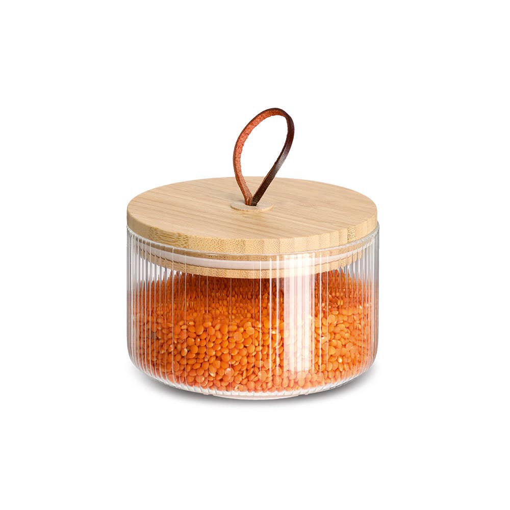 transparent Storage jar with bamboo lid, 520 ml for wholesale on Faire1