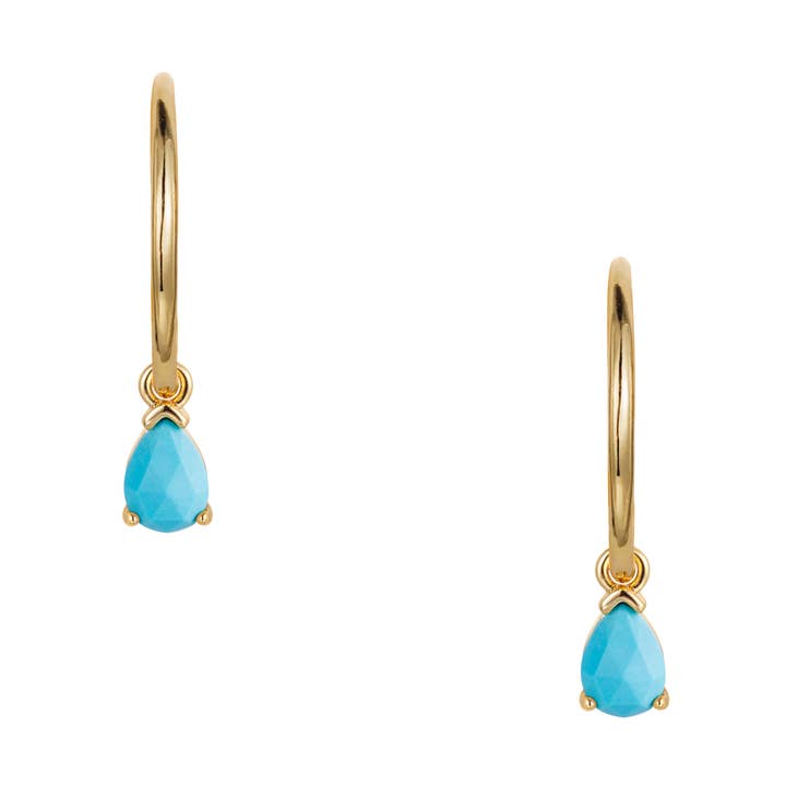 Daggdroppe Turkos Hoops för wholesale av Heilo Jewelry