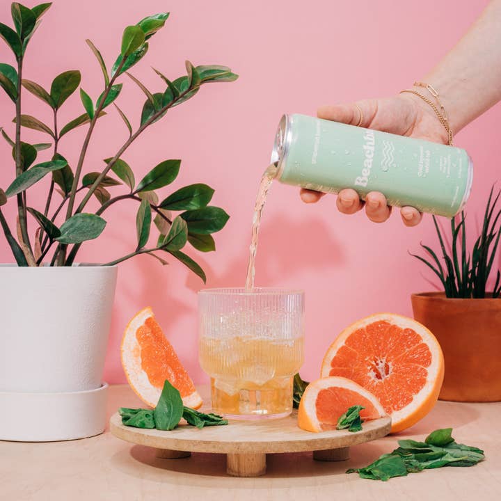 Sail Away Coffee Co. - Wholesale Iced Tea - BEACHBALL Organic Iced Tea Can - Grapefruit Basil Mint