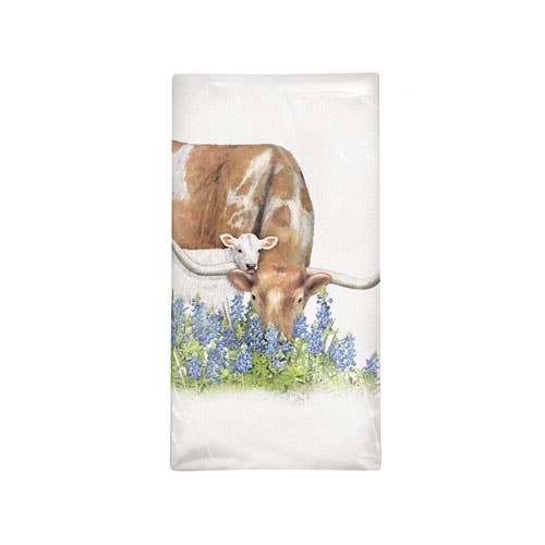 Mary Lake-Thompson Ltd. - Wholesale Tea Towel - Longhorn & Calf Bagged Towel