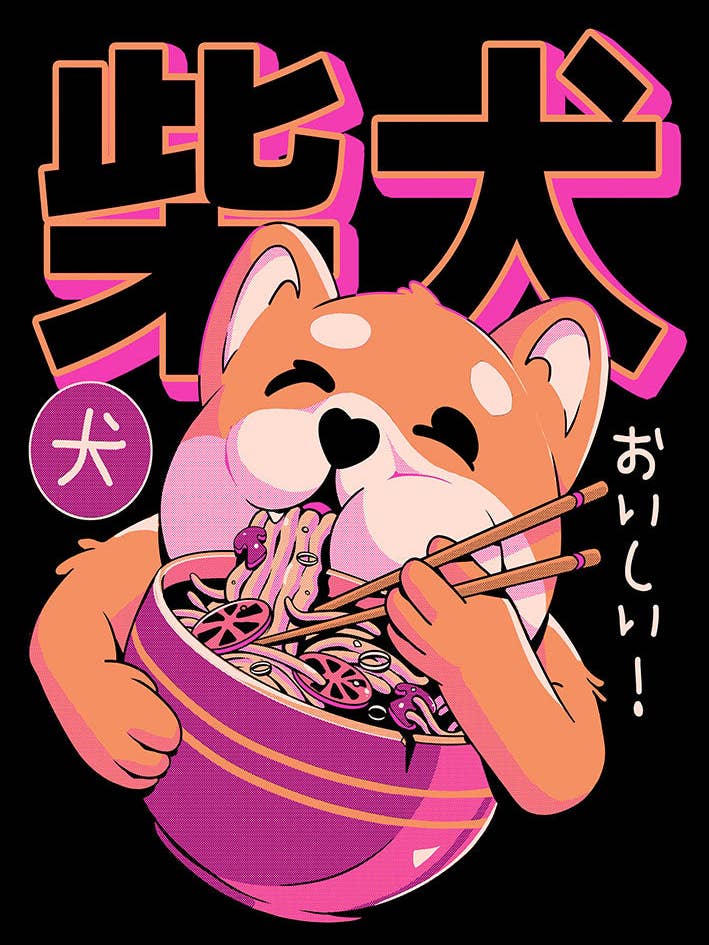 Ilustrata - Noodles Shiba Neri per la vendita all'ingrosso da parte di BLUE SHAKER