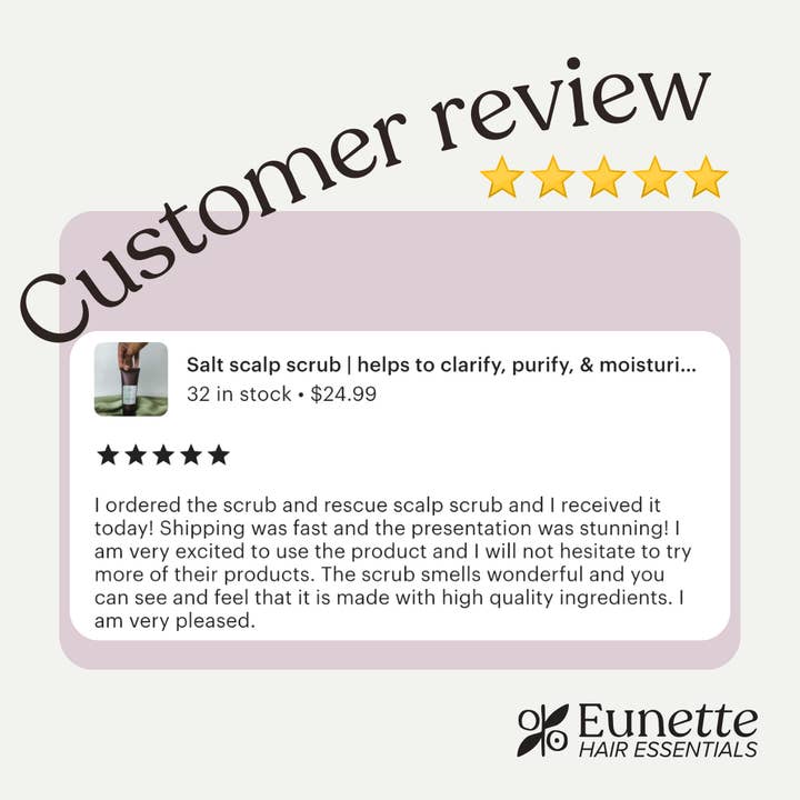 Eunette Hair Essentials - Vendita all'ingrosso Trattamento per capelli/cuoio capelluto - Scrub & Rescue - scrub per il cuoio capelluto a base di sale pre-trattamento