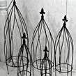 Garden Iron And More - Wholesale Outdoor Ornament/Decor - Wrought Iron Swirl with Finial Topiaries Set of 5