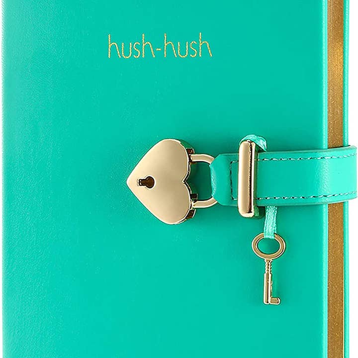 Victoria's Journals - Wholesale Journal/Diary - Kids - Heart Lock Diary for Girls with Key, Vegan Cover (Mint)