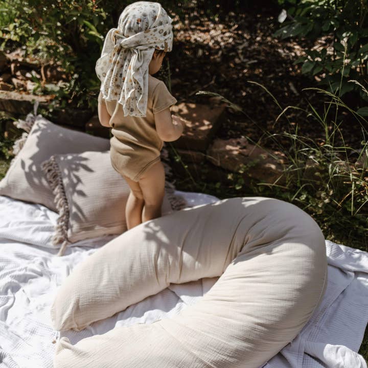 Cover for nursing pillow muslin beige for wholesale by HOBEA-Germany GmbH