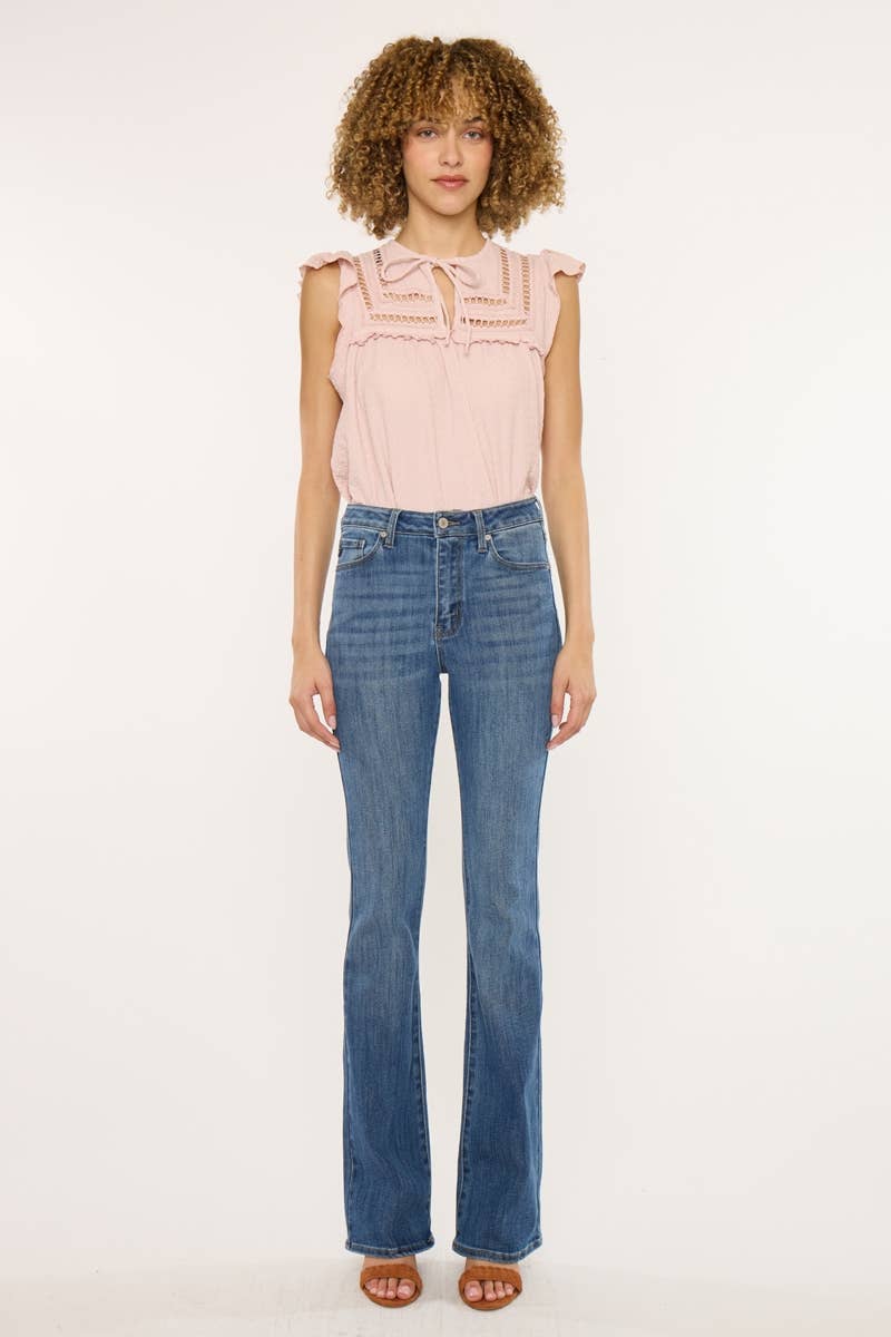 GEMIDDELDE OPEN PACK HIGH RISE BOOTCUT JEANS-KC70005M voor groothandel op Faire2