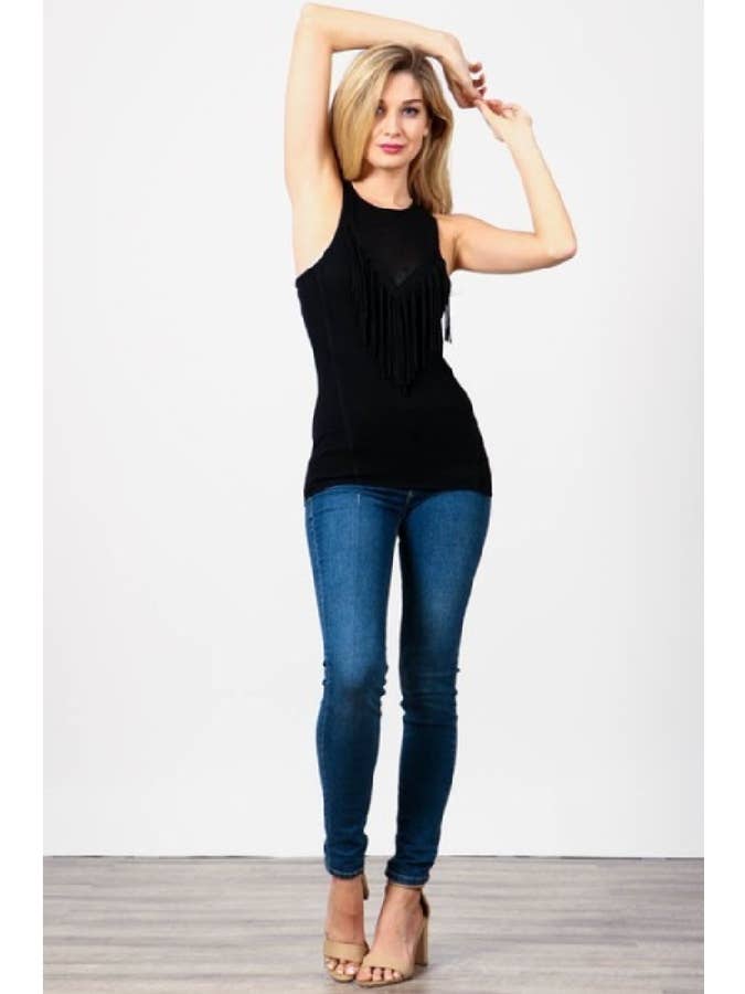 Hesperus - Wholesale Knit Top - Women's - TEXTURED TOP WITH FRINGE3